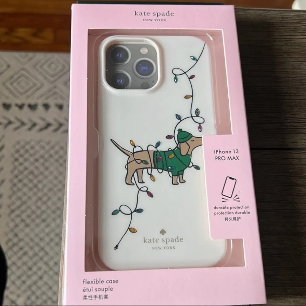 🐾Kate Spade🐾⛄️🎅🏻🎄DACHSHUND iphone Case 13 Pro Max - Picture 4 of 11